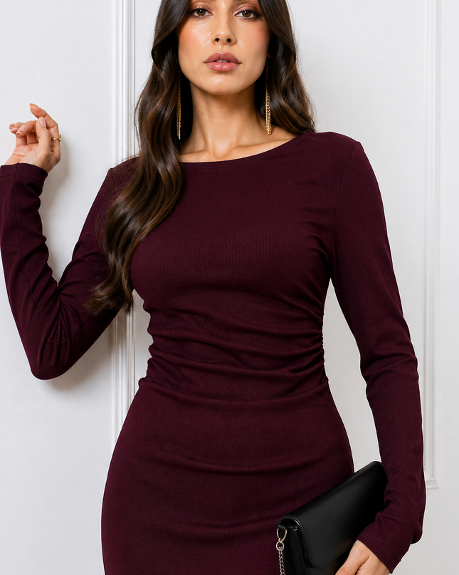 Vestido Longo Ml Farm Drapeado Decote Costas