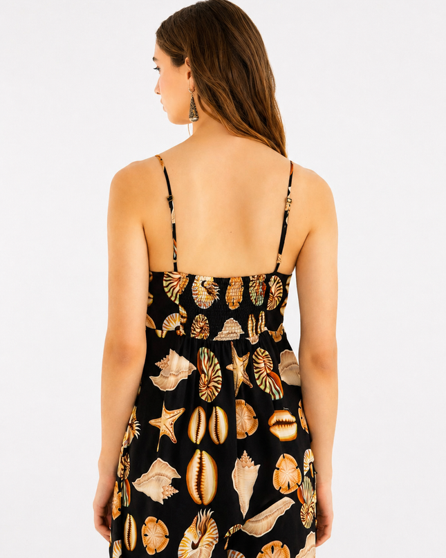 Blusa Farm Alcinhas Estampada Conchas