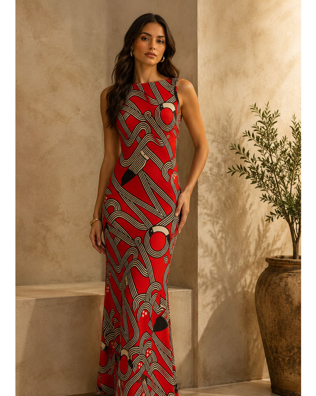 VESTIDO FARM MIDI ESTAMPADO LOGOTUCA
