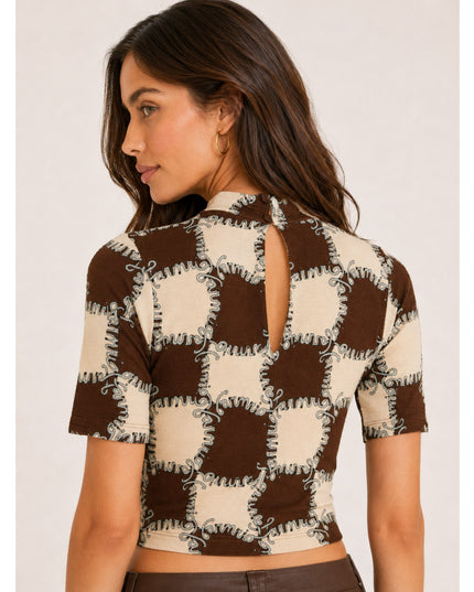 Blusa Farm Cropped Estampada Ritmo Carioca