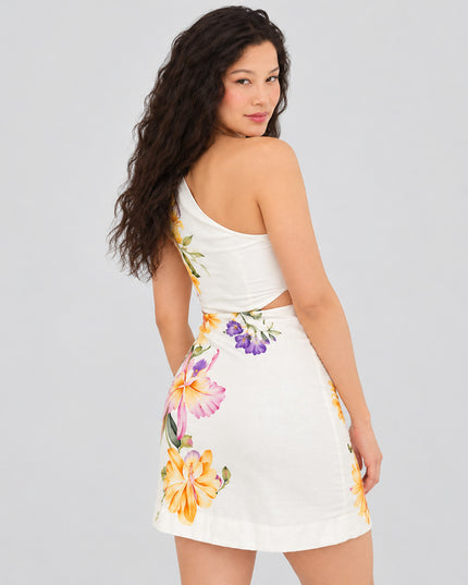 Vestido Farm Curto Em Estampa Orquídea