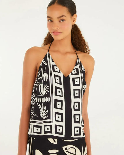 BLUSA FARM DOUBLE ESTAMPADA LENÃ‡O TROPICANO