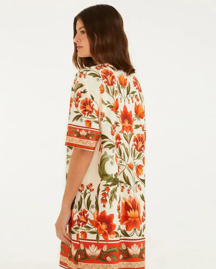 Vestido Farm T-shirt Básico Estampado Natalia