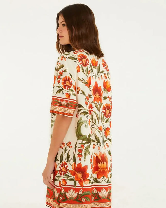 Vestido Farm T-shirt Básico Estampado Natalia
