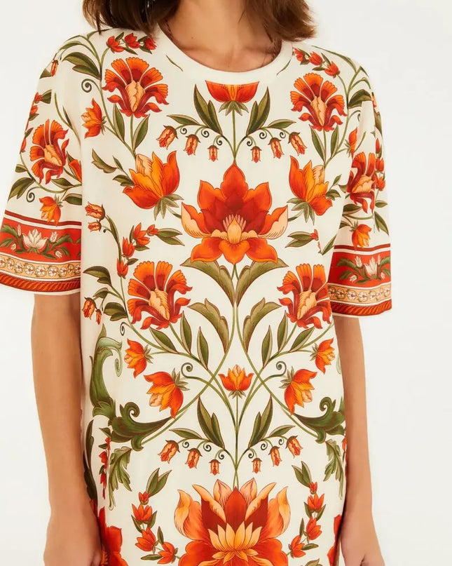 Vestido Farm T-shirt Básico Estampado Natalia