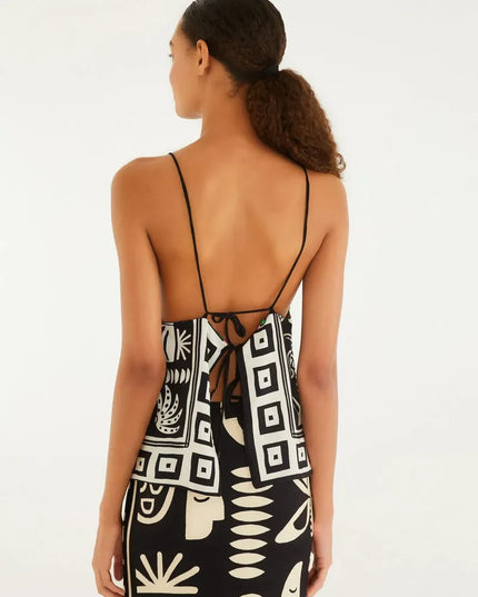 BLUSA FARM DOUBLE ESTAMPADA LENÃ‡O TROPICANO