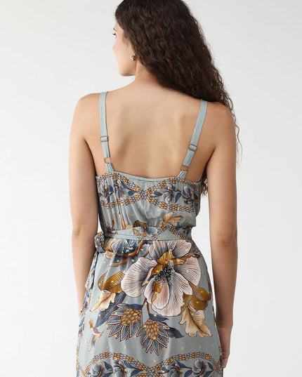 VESTIDO FARM CURTO LENÇO JARDIM REAL