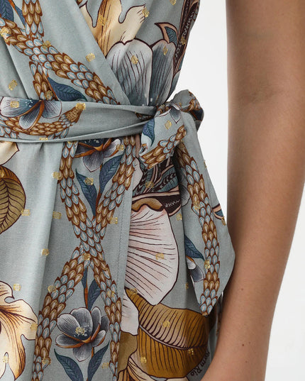 VESTIDO FARM CURTO LENÇO JARDIM REAL