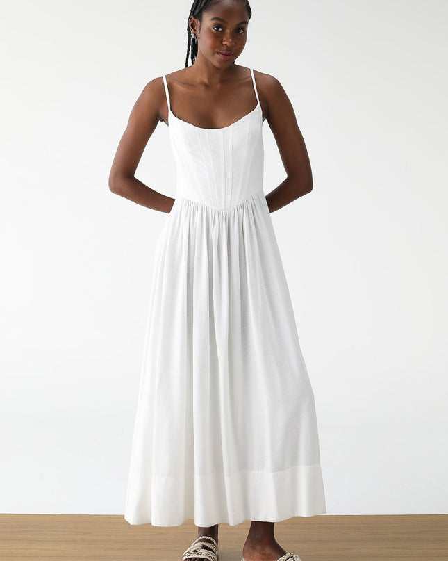 VESTIDO FARM MIDI CORSELET ALCINHA