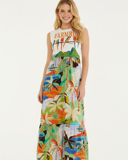 VESTIDO FARM CROPPED REGATA ARARAS GALHO