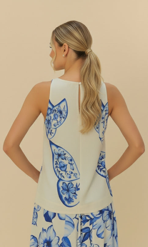 BLUSA FARM REGATA BORBOLETA DE PORCELANA