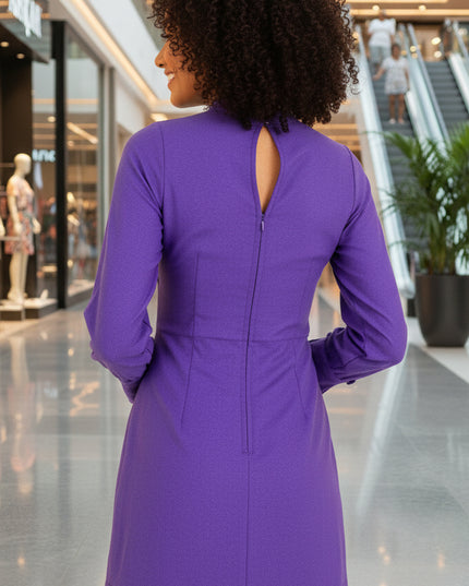 VESTIDO FARM CURTO MANGAS RECORTE