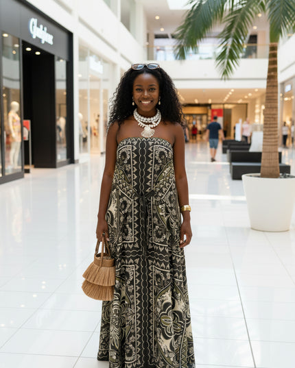 VESTIDO FARM MIDI LENCO ONCA MISTICA