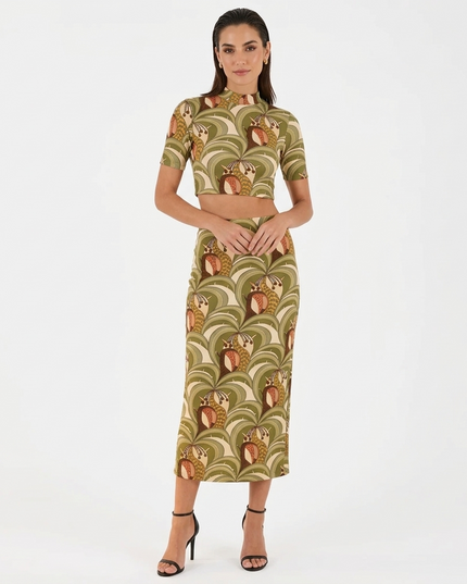 Saia Farm Midi Reta Bananada de Tucano