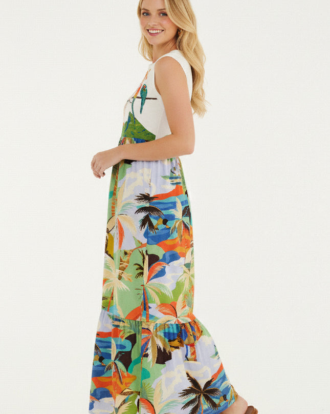 VESTIDO FARM CROPPED REGATA ARARAS GALHO