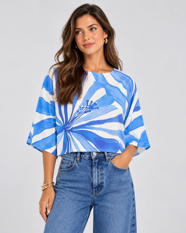 Blusa Farm Onda De Hibisco