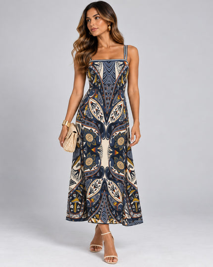 Vestido Farm Midi Lenco Riviera