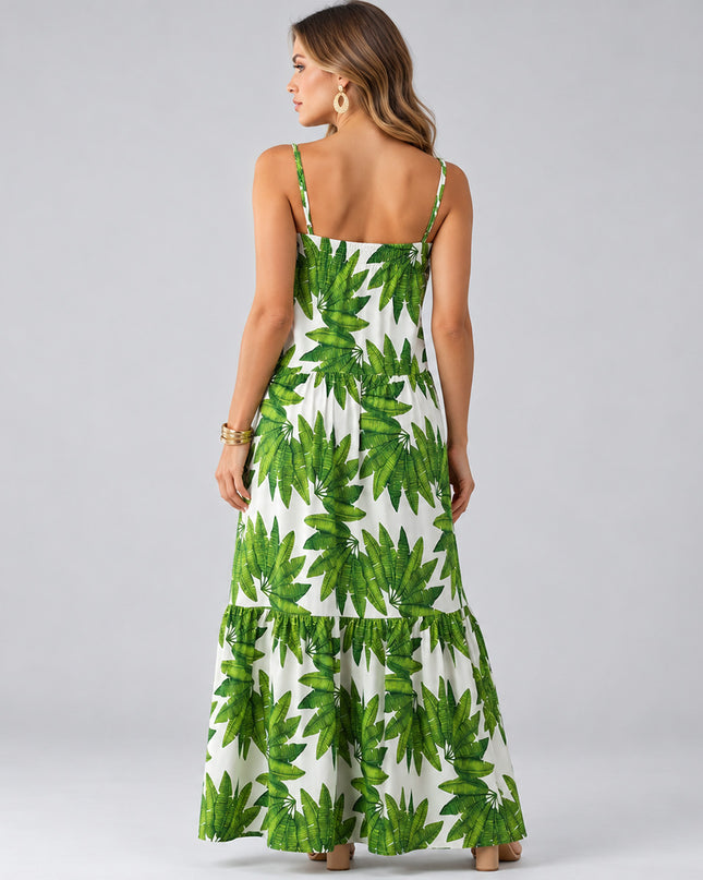 Vestido Farm Longo Leque De Palmeira