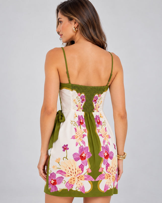 Vestido Farm Curto Lenço Natureza