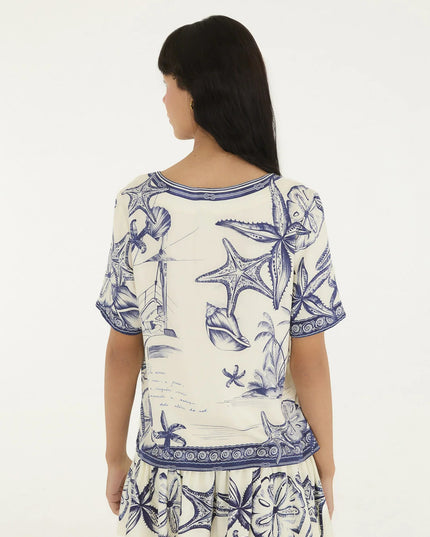 BLUSA FARM T SHIRT MAR DE ONDAS