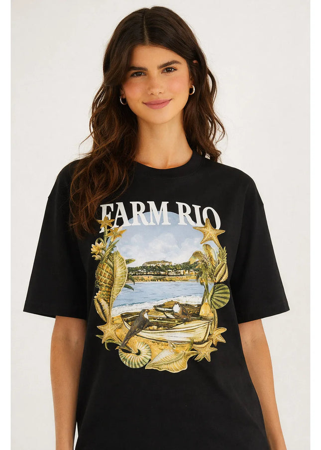 T-shirt Farm Media Moldura Conchas