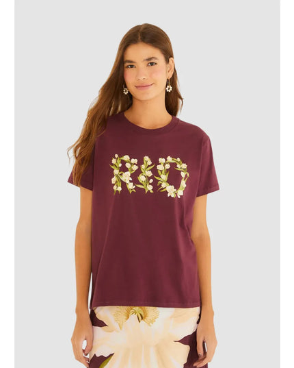 T-shirt Farm Tulipa Rio Roxo Ameixa