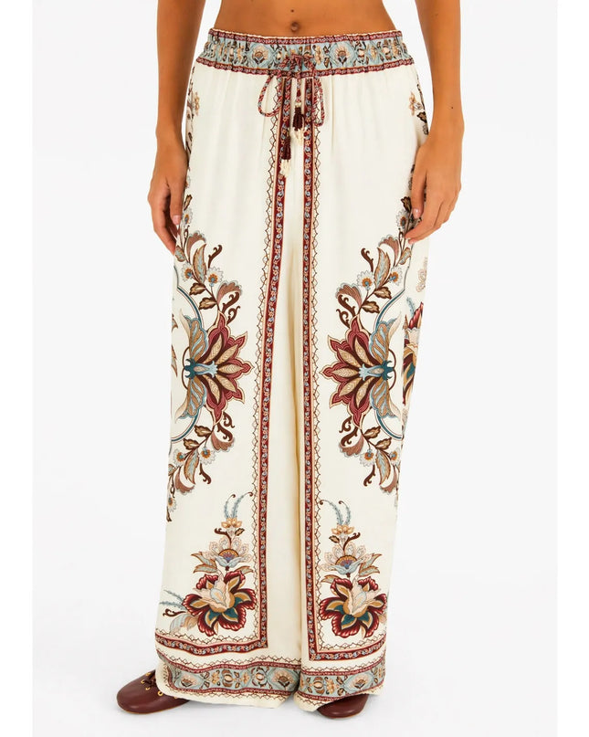 Calça Farm Pantalona Estampa Jardim Majestoso