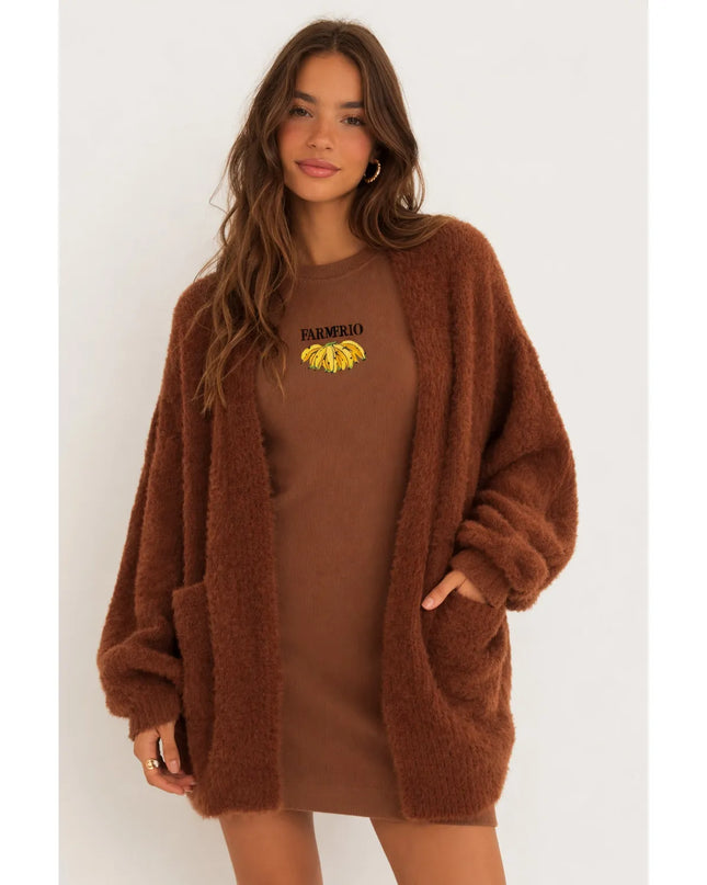 Cardigan Farm Tricot Pelinho Com Bolso