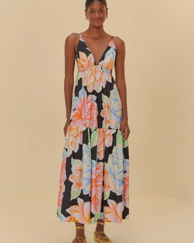 VESTIDO FARM CROPPED ESTAMPADO FLORAL SOFIA