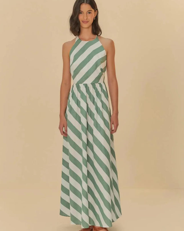 VESTIDO FARM FRENTE UNICA MISTURA DE LISTRA