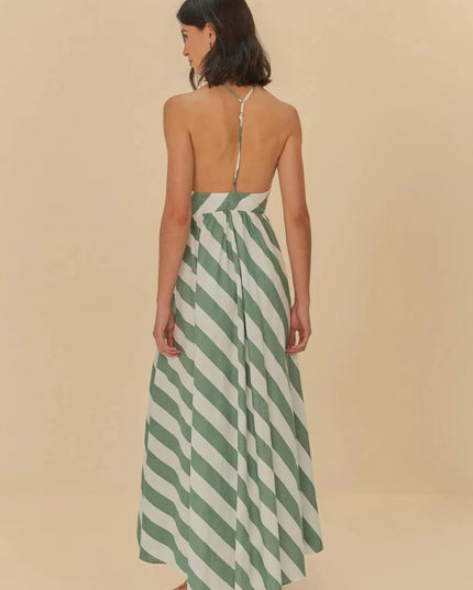 VESTIDO FARM FRENTE UNICA MISTURA DE LISTRA