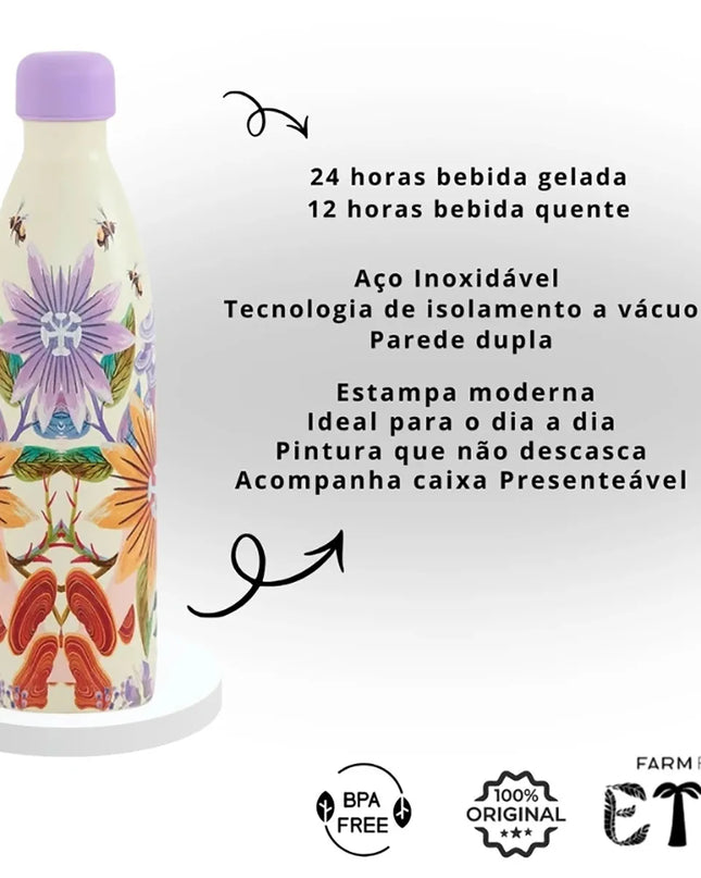 Garrafa Farm Glub Glub 750ml Jardim Brilhante