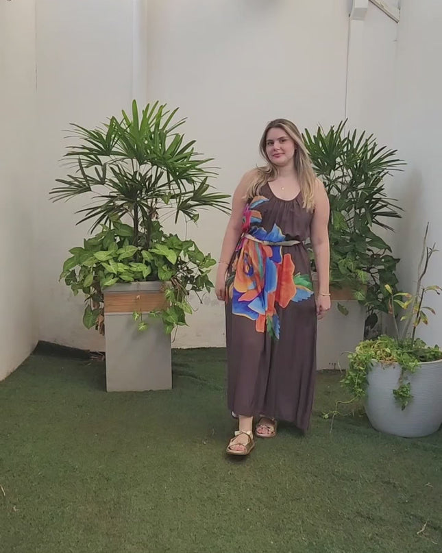 SAIA FARM ENVIESADA ESTAMPADA ROSAS PINTADAS