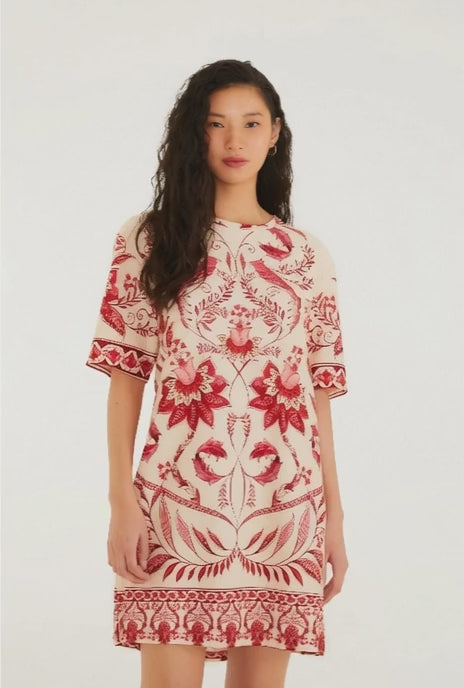 VESTIDO FARM TSHIRT BASICO ESTAMPADO NINA