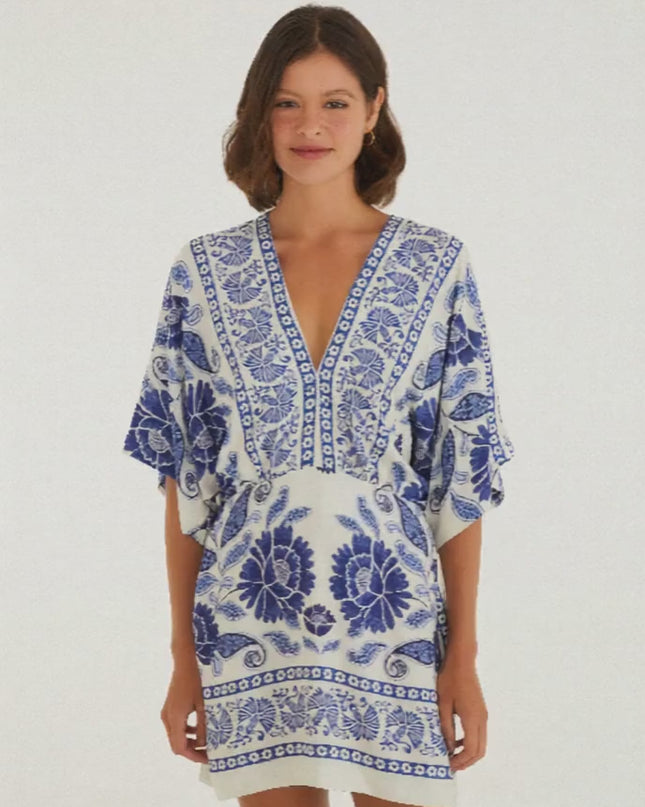 VESTIDO FARM CURTO ESTAMPADO VALENTINA