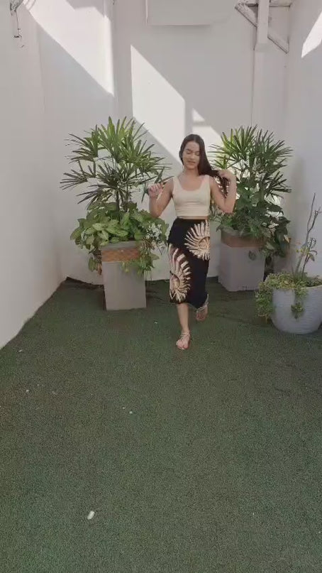 SAIA FARM MIDI RETA ESTAMPADA AMONITA