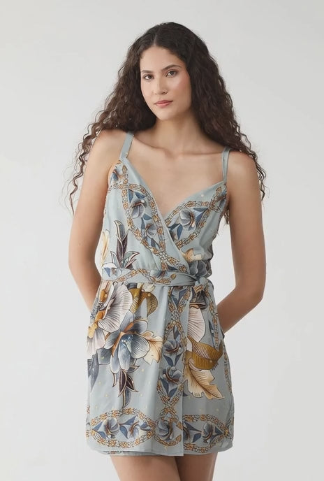 VESTIDO FARM CURTO LENÃ‡O JARDIM REAL