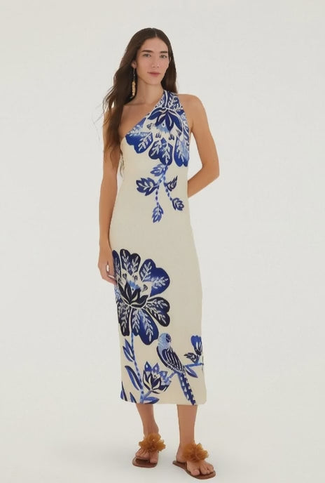 VESTIDO FARM OMBRO SO ESTAMPADO PARAISO