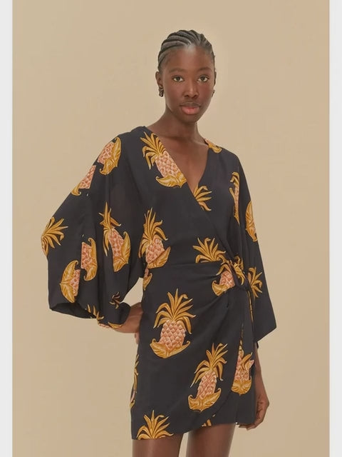 VESTIDO FARM CURTO AMALFI ABACAXI