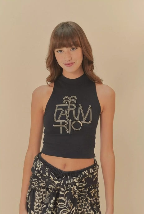 BLUSA FARM TOP BORDADO LOGOTUCA