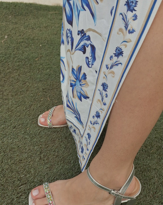 VESTIDO FARM CROPPED ESTAMPADO AZULEJARIA