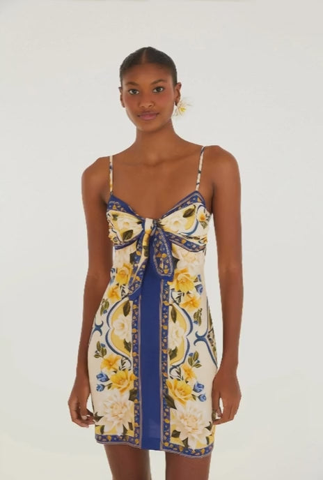 VESTIDO FARM LENCO ESTAMPADO FLOR DO RIO