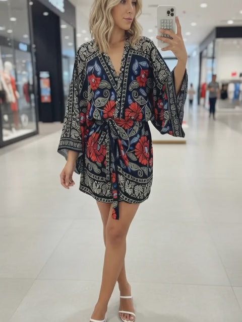 VESTIDO FARM CURTO ESTAMPADO VALENTINA