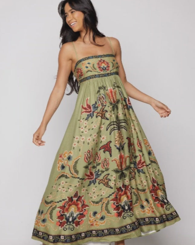 VESTIDO FARM CROPPED ESTAMPADO FLOR DE JARDIM