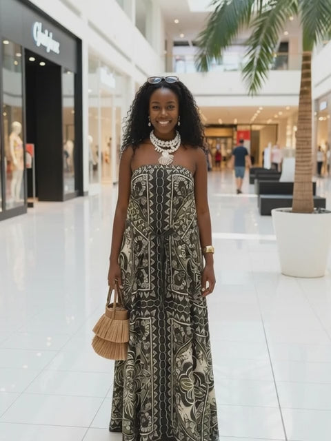 VESTIDO FARM MIDI LENCO ONCA MISTICA