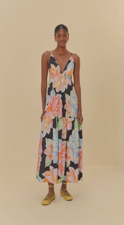 VESTIDO FARM CROPPED ESTAMPADO FLORAL SOFIA