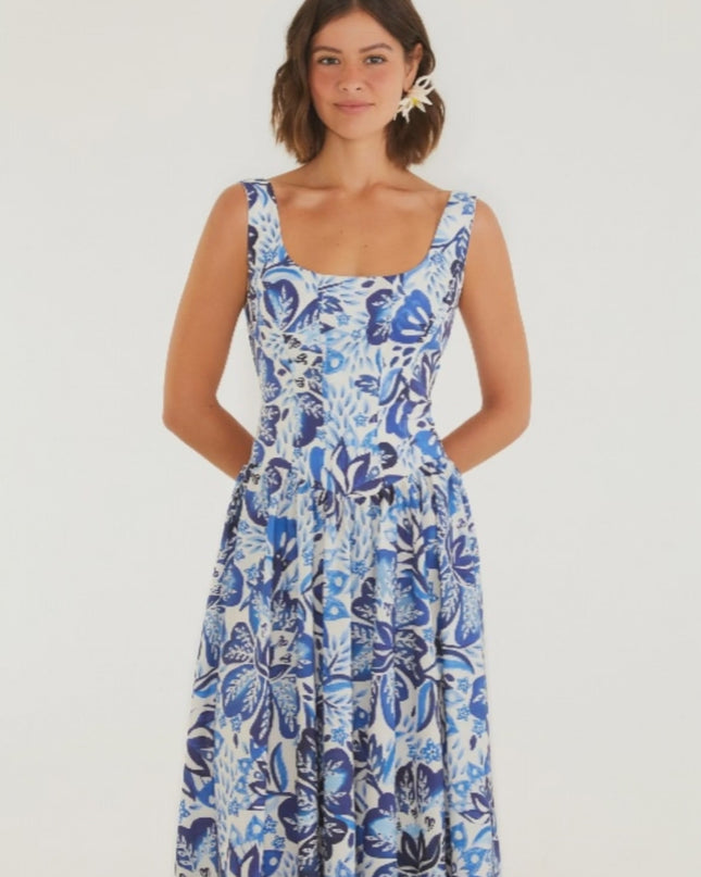VESTIDO FARM CROPPED ESTAMPADO PARAISO DE FLOR