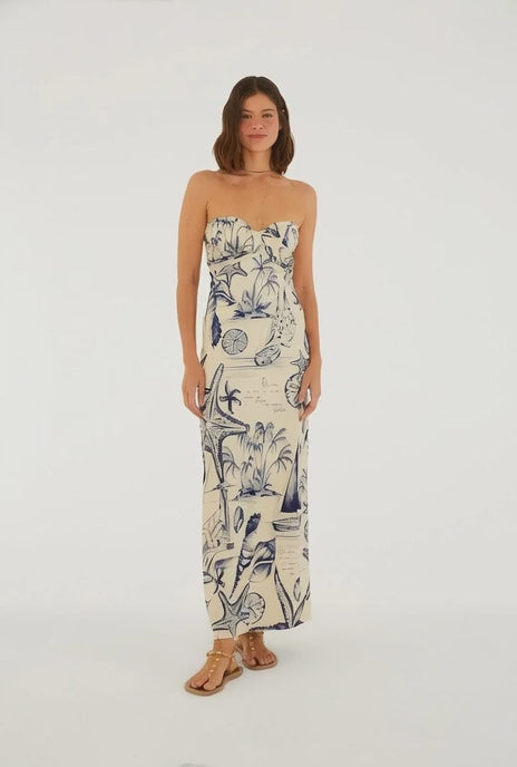 VESTIDO FARM SEM ALCAS MAR DE ONDA