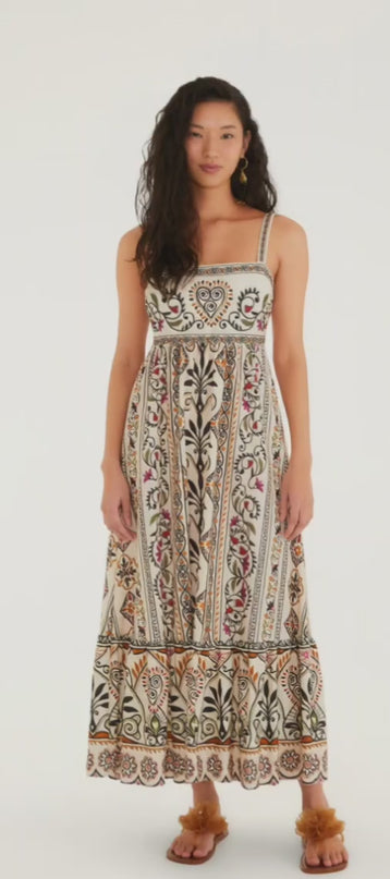 VESTIDO FARM MIDI ESTAMPADO ADRIELE