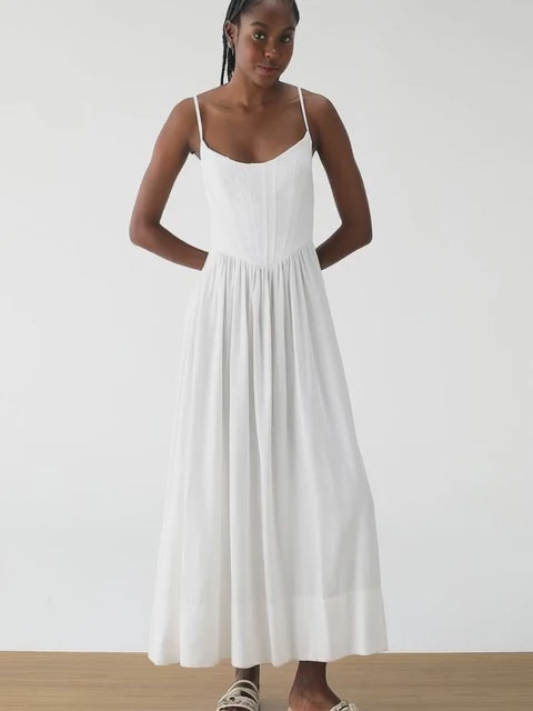 VESTIDO FARM MIDI CORSELET ALCINHA